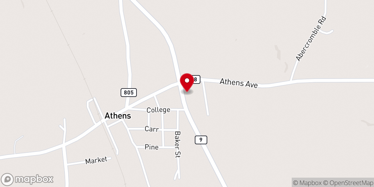 Map showing location of VILLAGE OF ATHENS LOUISIANA