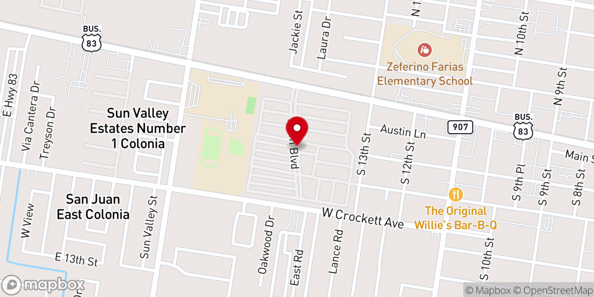 Map showing location of Encore Alamo Palms