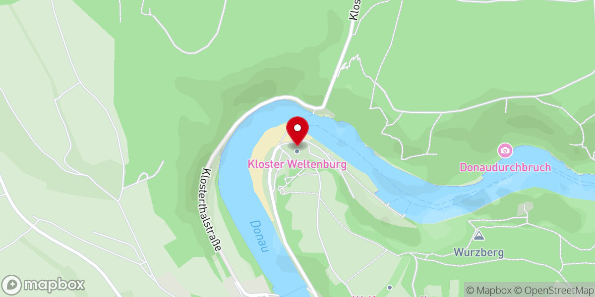 Map showing location of Kloster Weltenburg