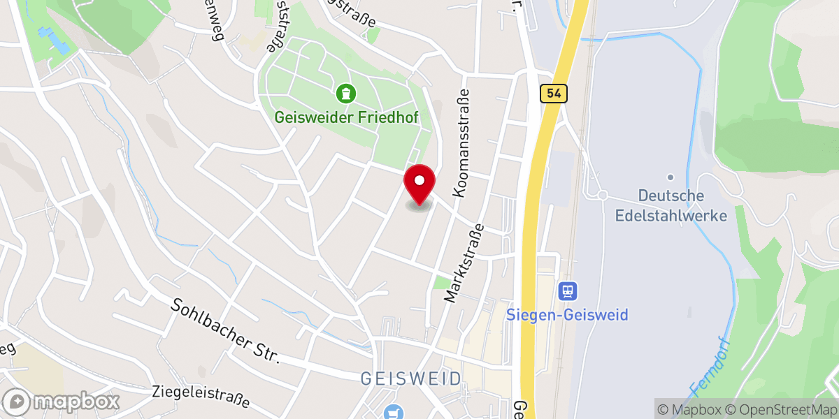 Map showing location of Evangelische Kirchengemeinde Weidenau