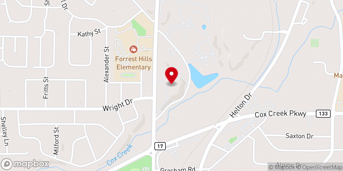 Map showing location of Chisholm Hills Church-Christ
