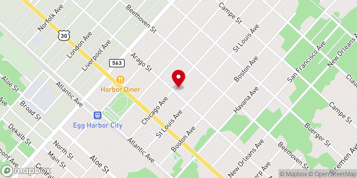 Map showing location of Highways and Hedges Church