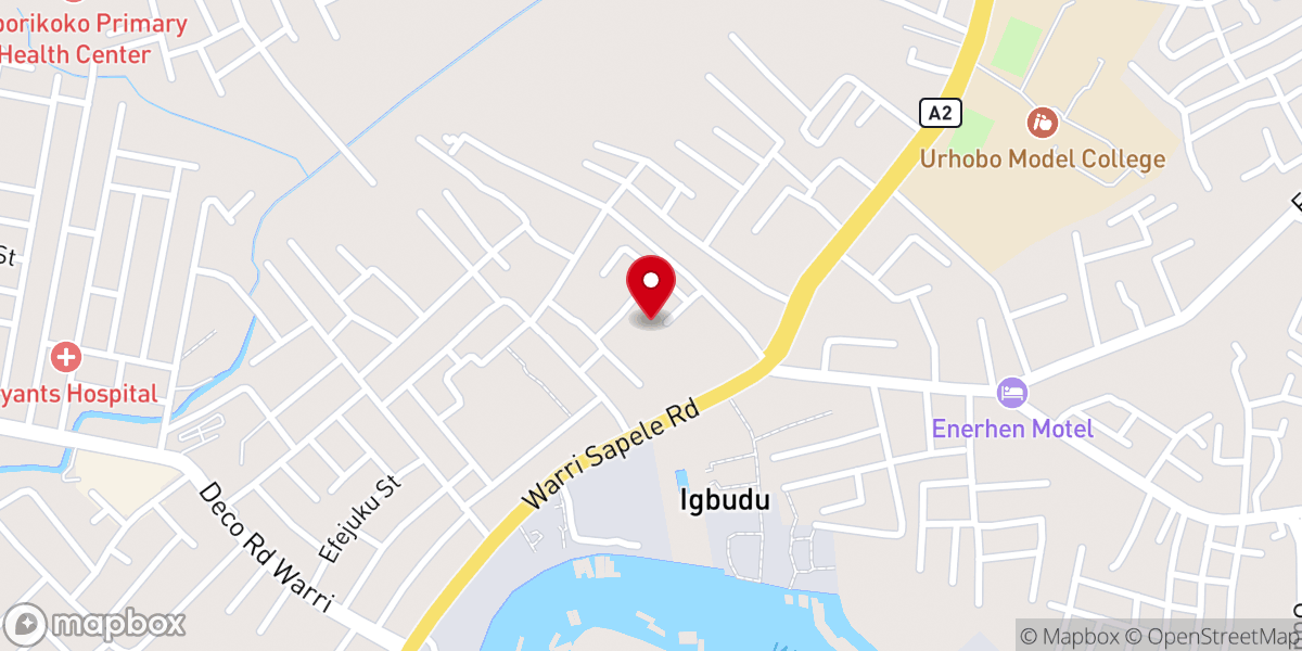 Map showing location of MFM Regional Headquarter Warri