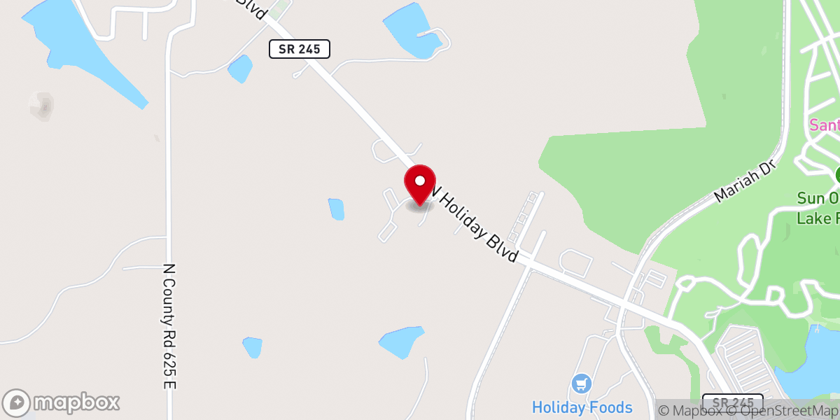 Map showing location of Santa Claus Christian Church