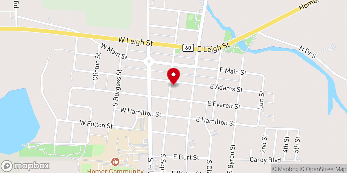 Map showing location of United Methodist Church