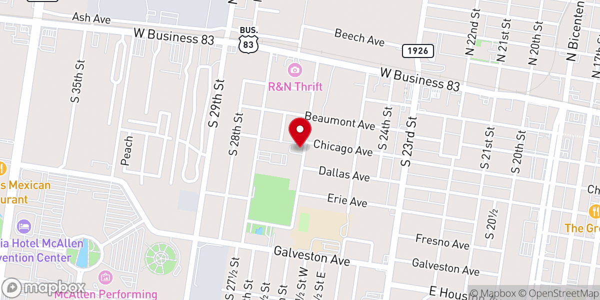 Map showing location of Iglesia Bíblica