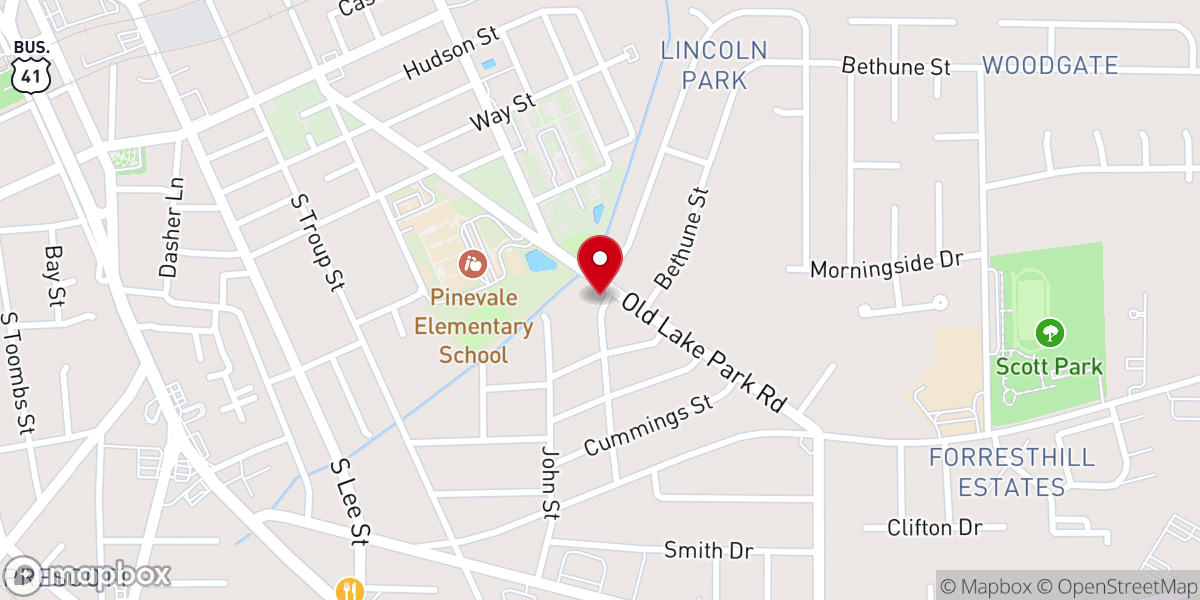 Map showing location of Mt. Ararat Missionary Baptist Church