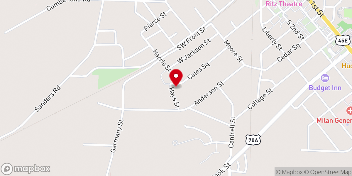Map showing location of Phillips Chapel Church