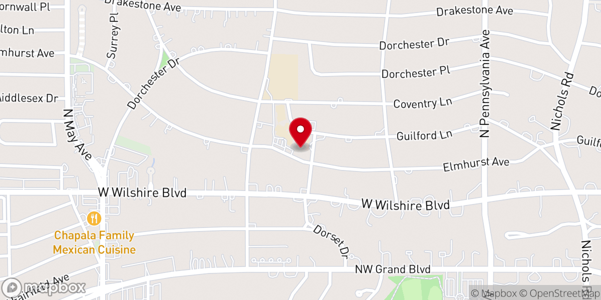 Map showing location of Christ the King Catholic Church