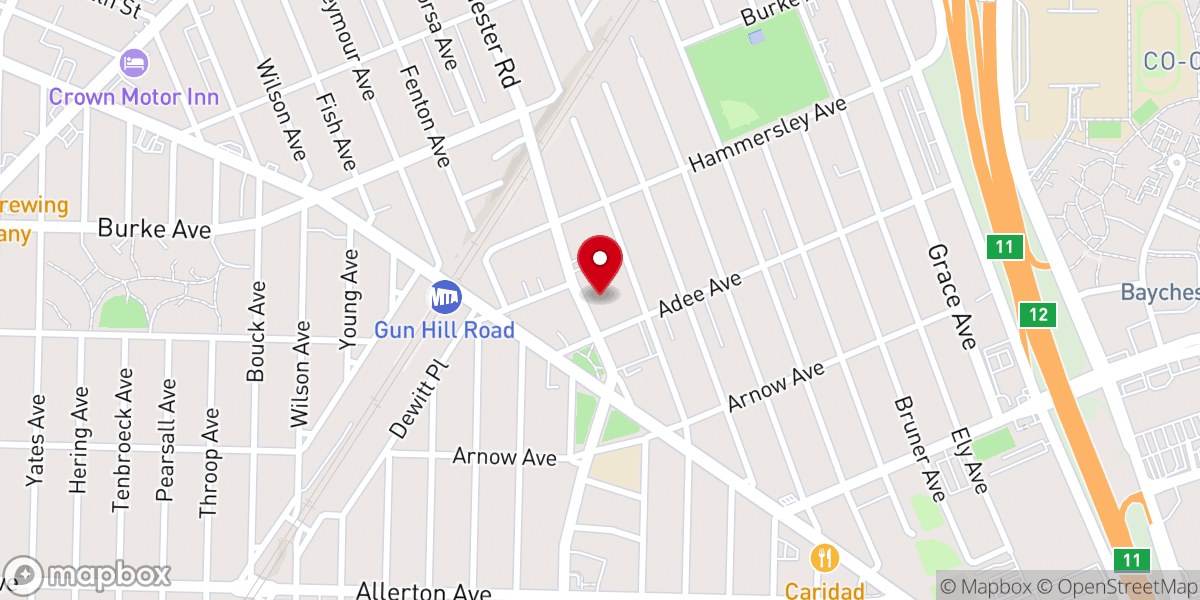 Map showing location of Eastchester Road Church of God