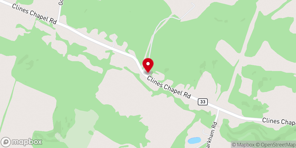 Map showing location of Clines Chapel Church