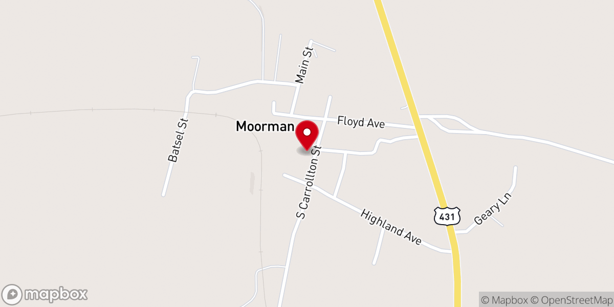 Map showing location of New Hope Missionary Baptist Church