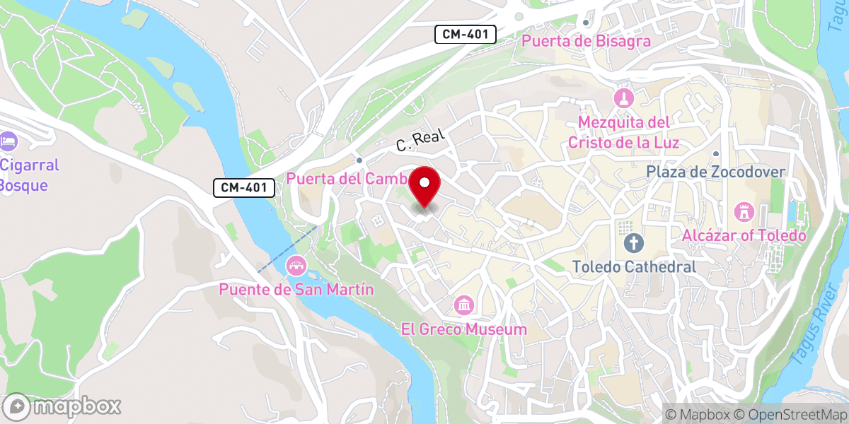 Map showing location of Vista monasterio de San Juan de los Reyes