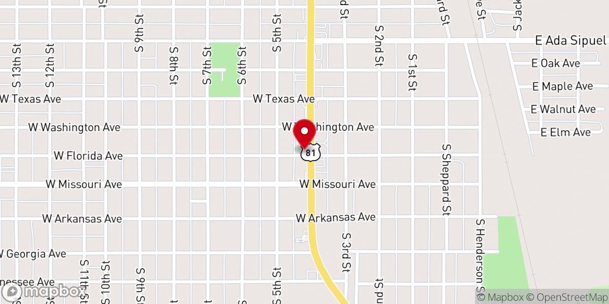 Map showing location of Paw Paw's Hamburgers