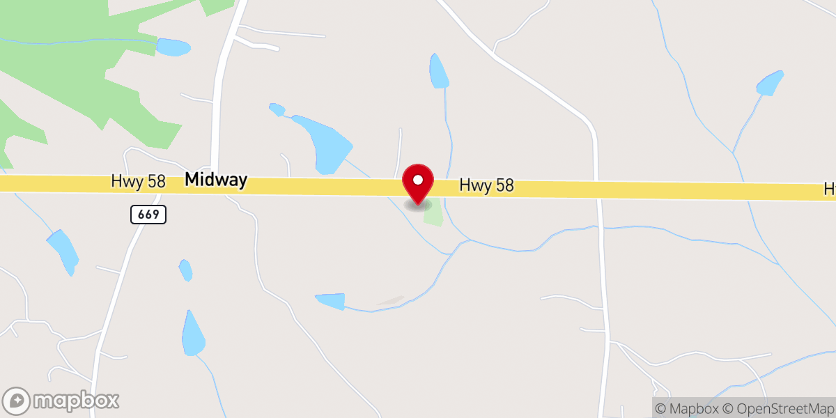 Map showing location of Sharon Baptist Church