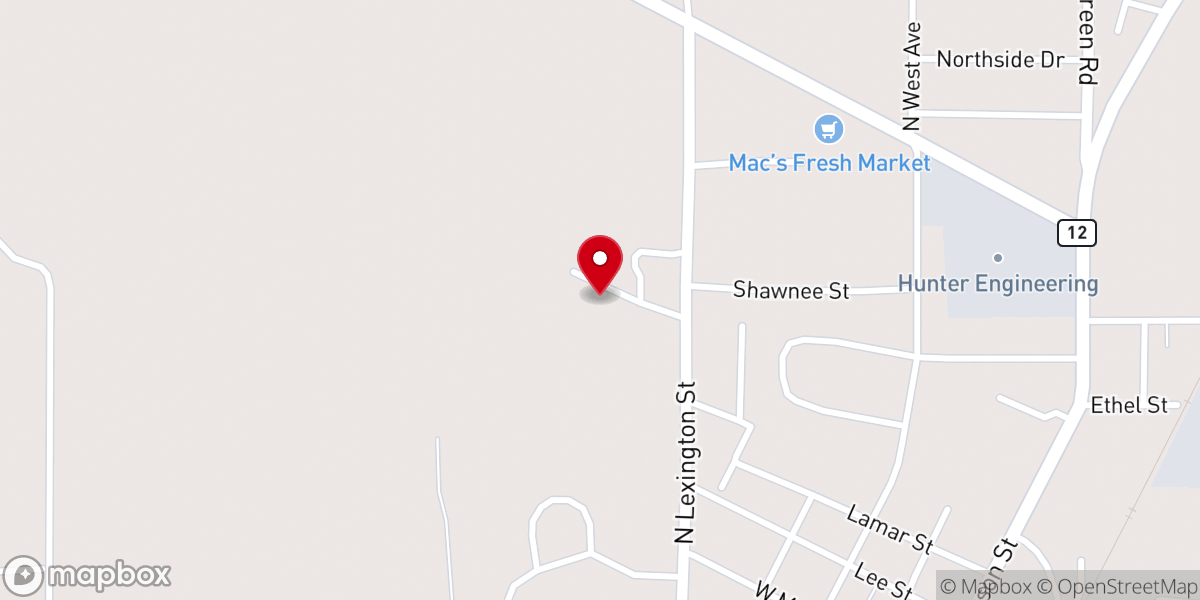 Map showing location of Durant Missionary Baptist Church