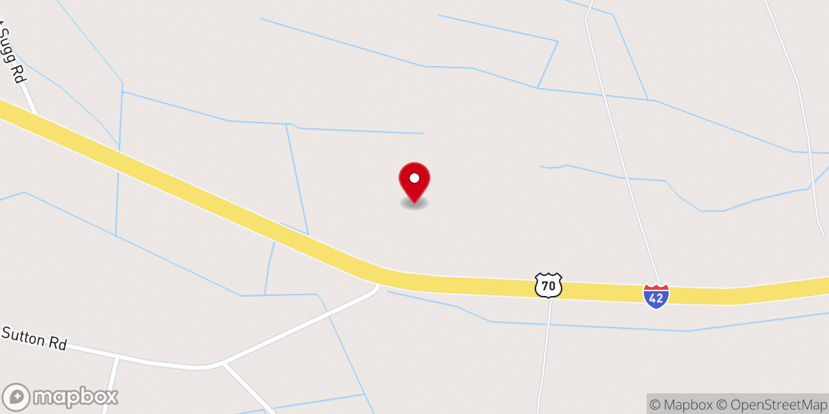 Map showing location of Neuse Baptist Barrus Road Outreach