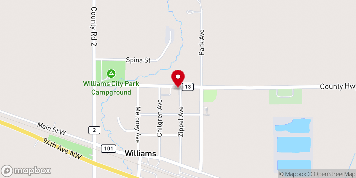 Map showing location of Bethany Lutheran Church