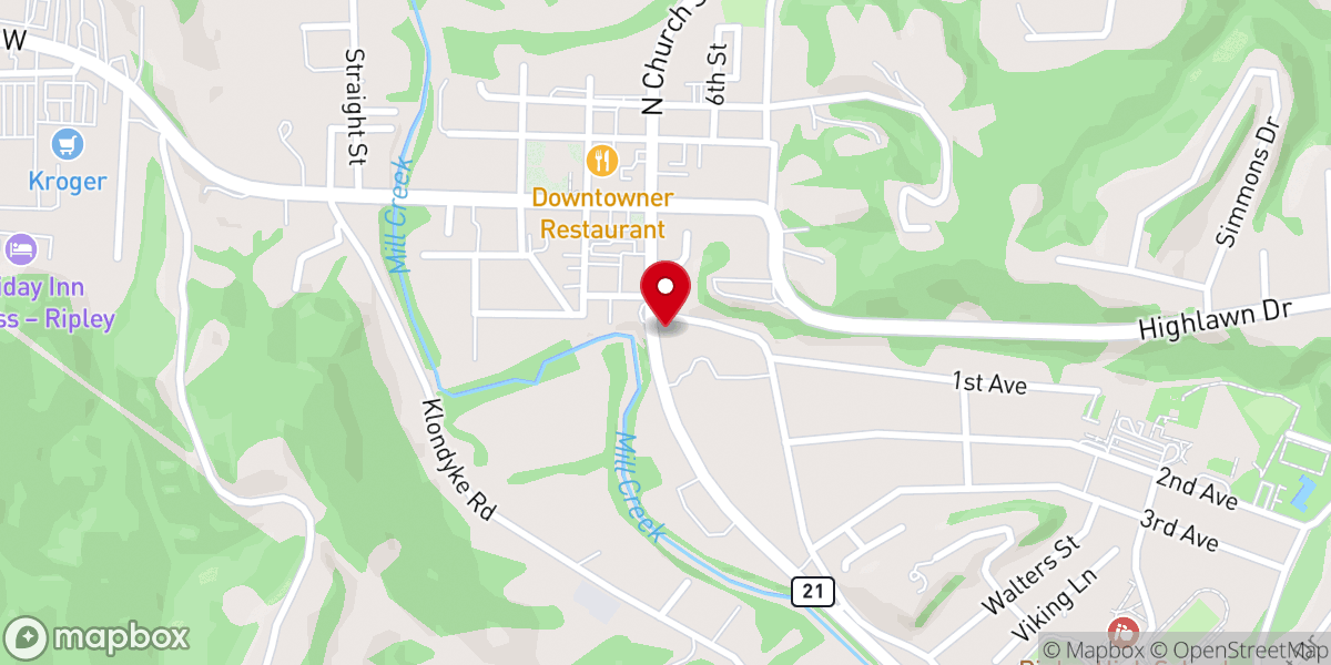 Map showing location of Moore's Tractor Sales & Services