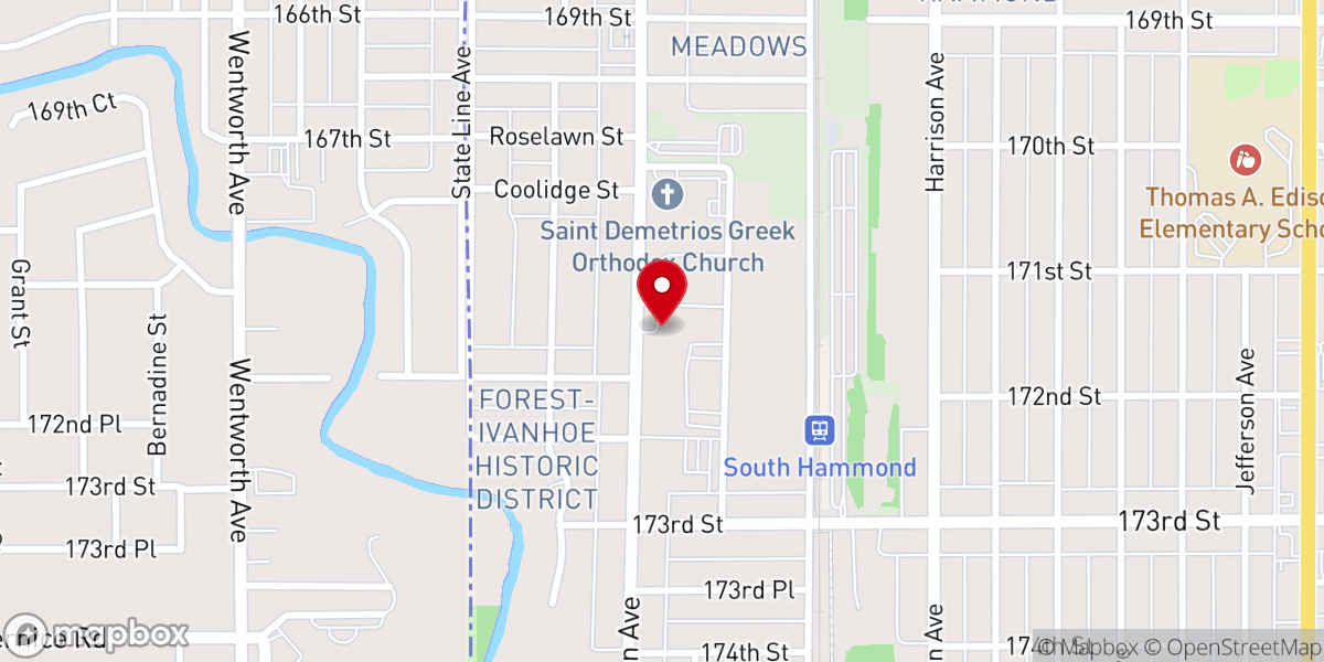 Map showing location of Community Church of God