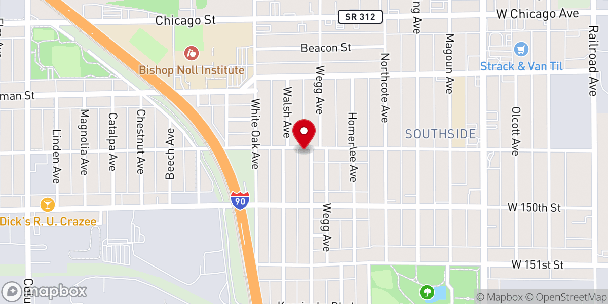 Map showing location of Iglesia Despertamiento Nueva Sion Indiana