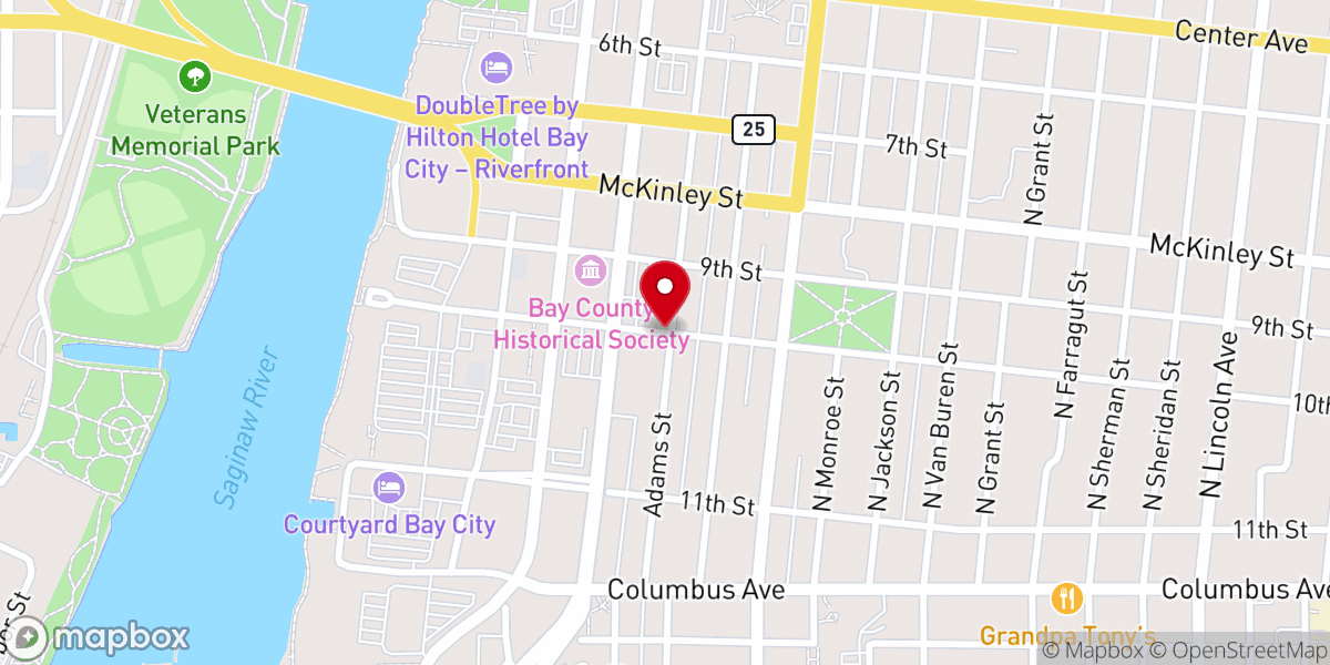 Map showing location of The Salvation Army Bay City Corps Community Center