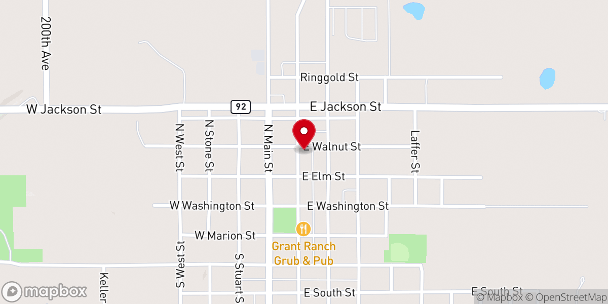 Map showing location of First Presbyterian Church