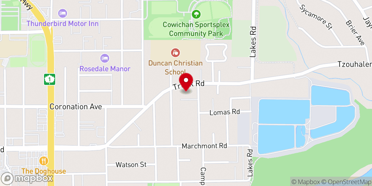 Map showing location of Duncan Christian Reformed Church