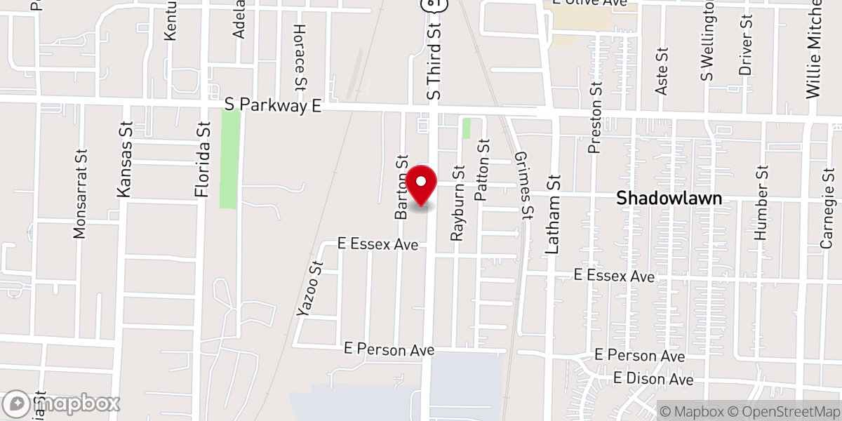Map showing location of Unity Baptist Church