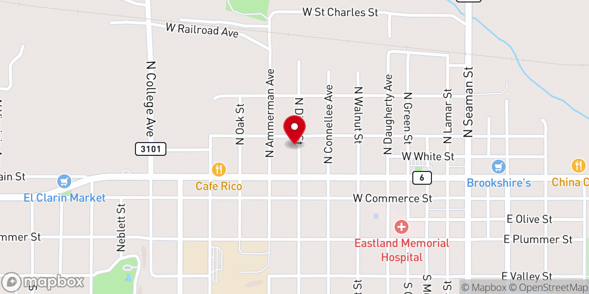 Map showing location of The Pentecostals of Eastland
