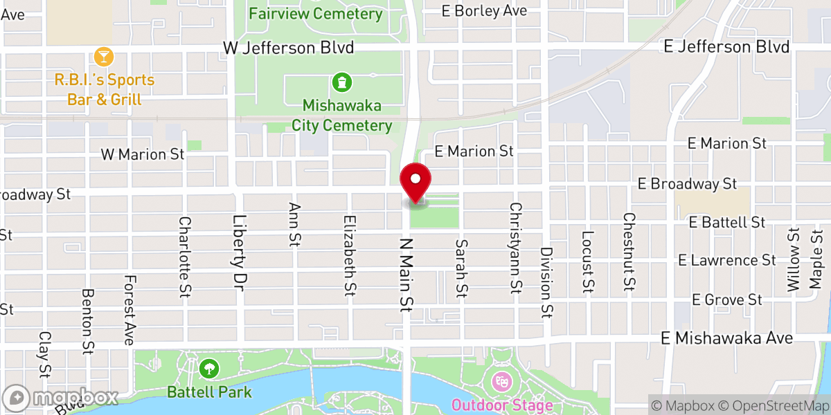 Map showing location of Battell Community Center