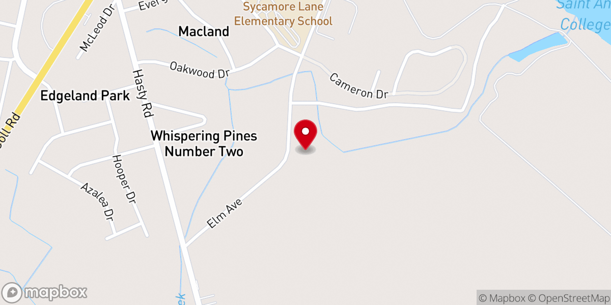 Map showing location of Faith Presbyterian Church