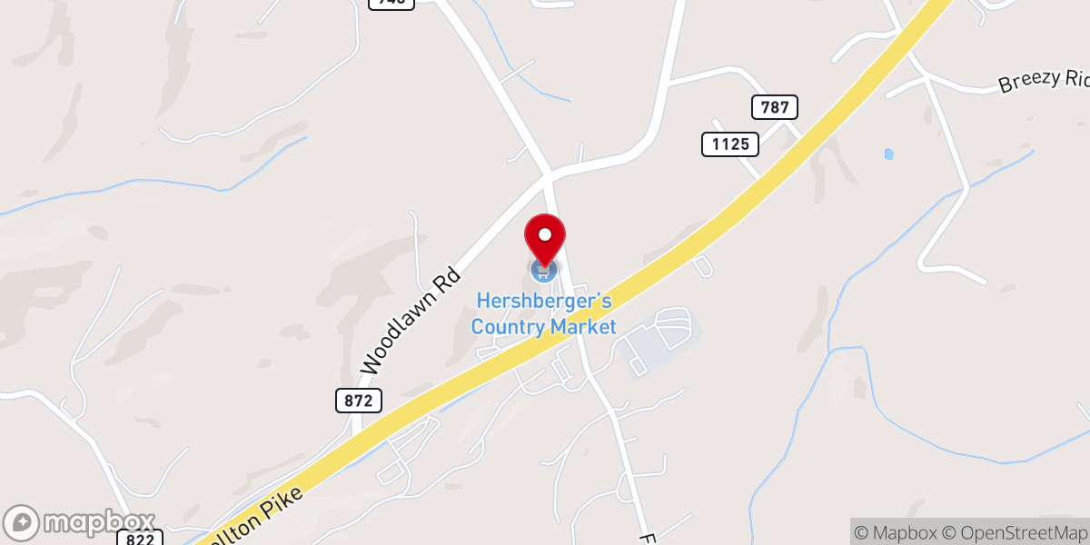 Map showing location of Hershberger's Country Market