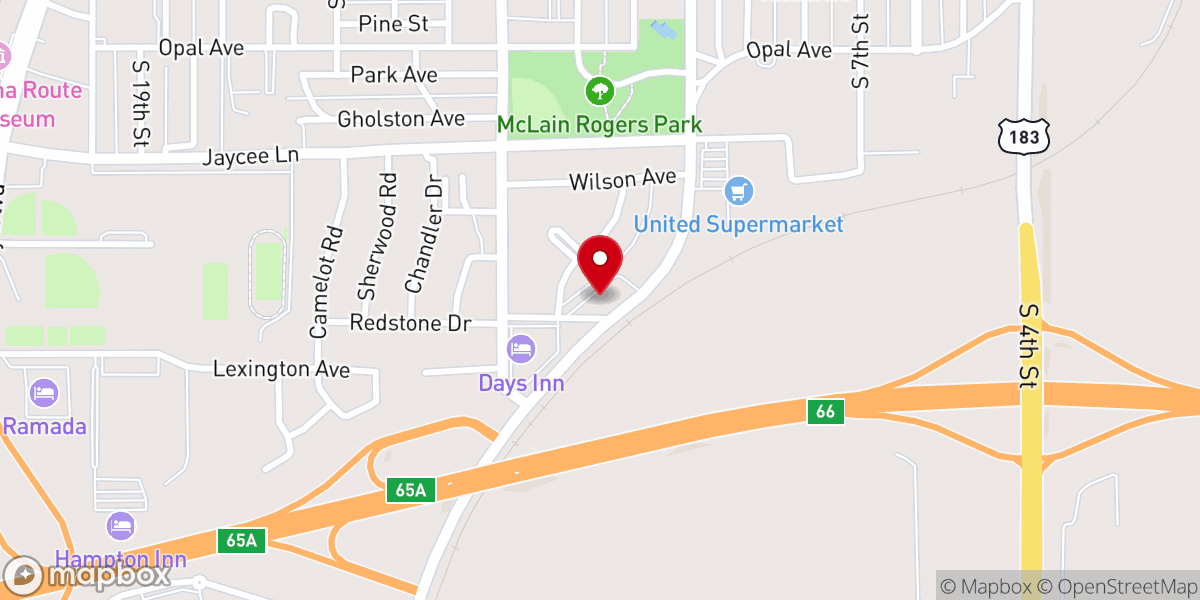 Map showing location of Patos Mexican Grill