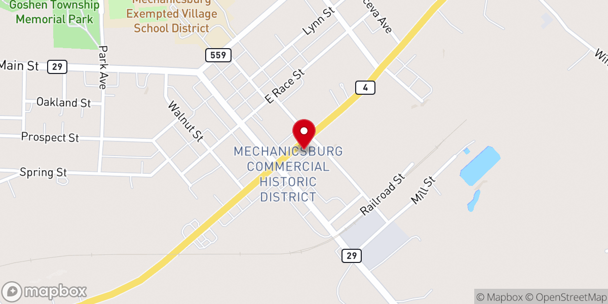 Map showing location of Second Baptist Church
