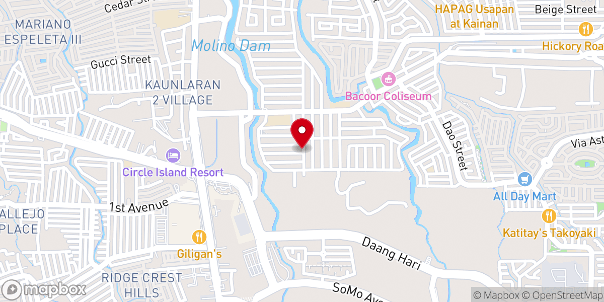 Map showing location of Greater Bacoor Baptist Church