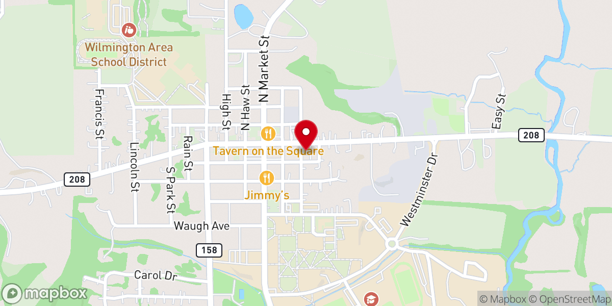 Map showing location of New Wilmington United Methodist Church