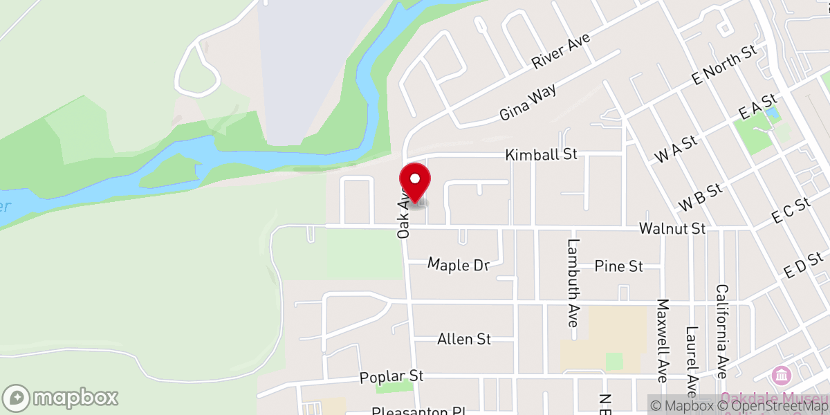 Map showing location of Oakdale Seventh-Day Adventist Church