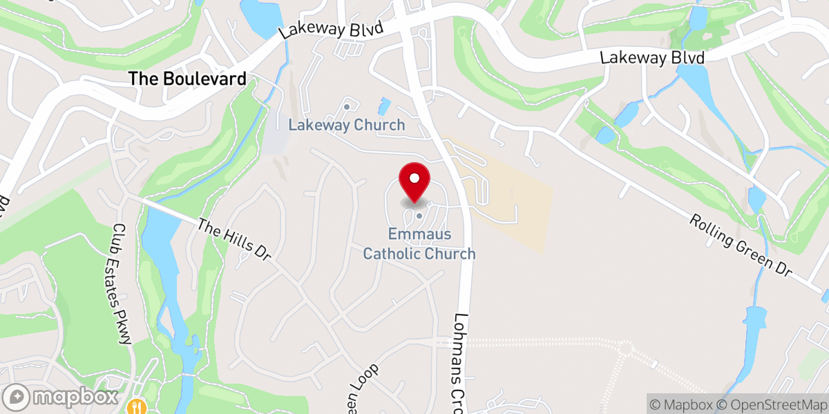 Map showing location of Emmaus Catholic Church