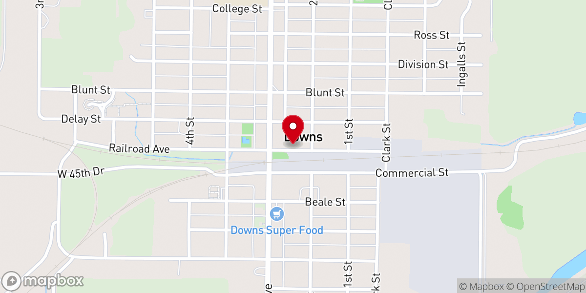Map showing location of Downs Chamber of Commerce