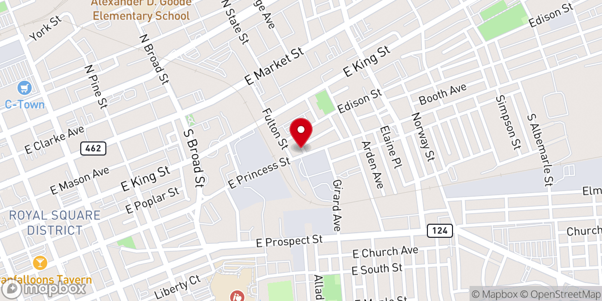 Map showing location of Eglise de Dieu Source de Vie International Haïtien York PA