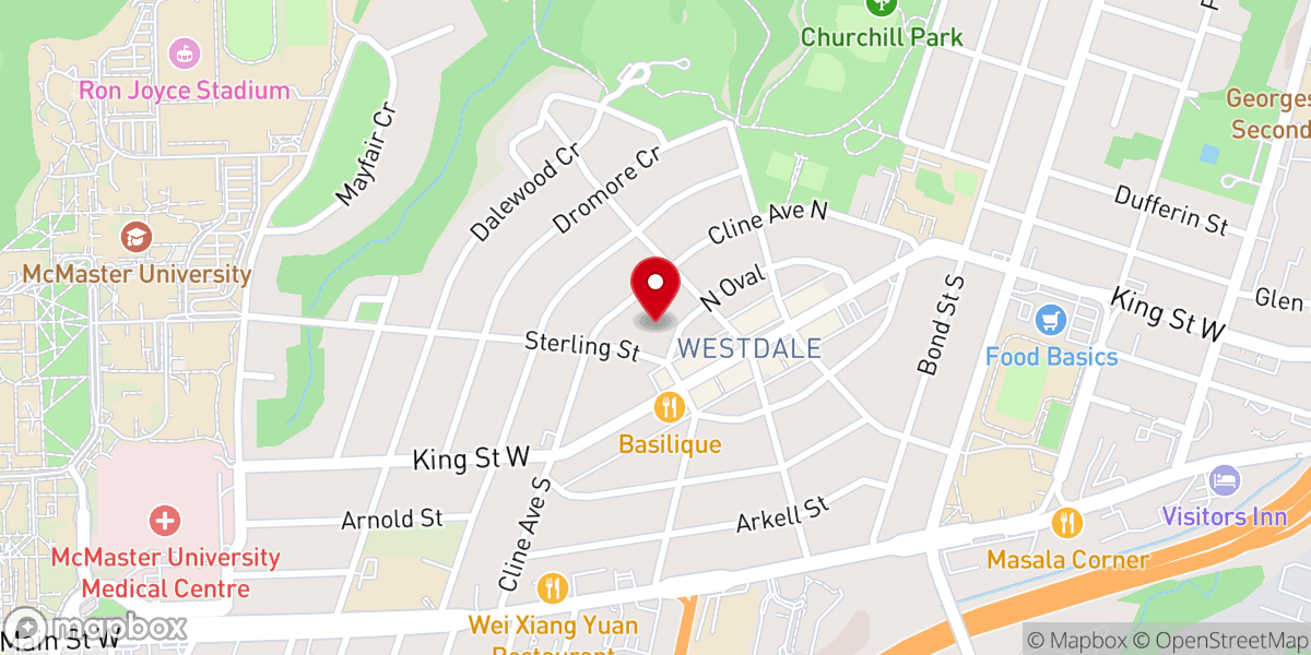 Map showing location of Mission Baptist Church