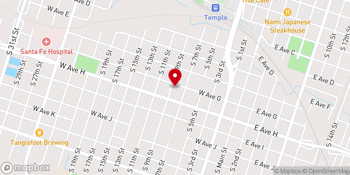 Map showing location of The Salvation Army Temple, Texas