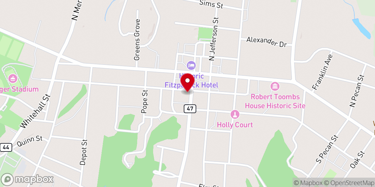 Map showing location of Washington First Methodist Church