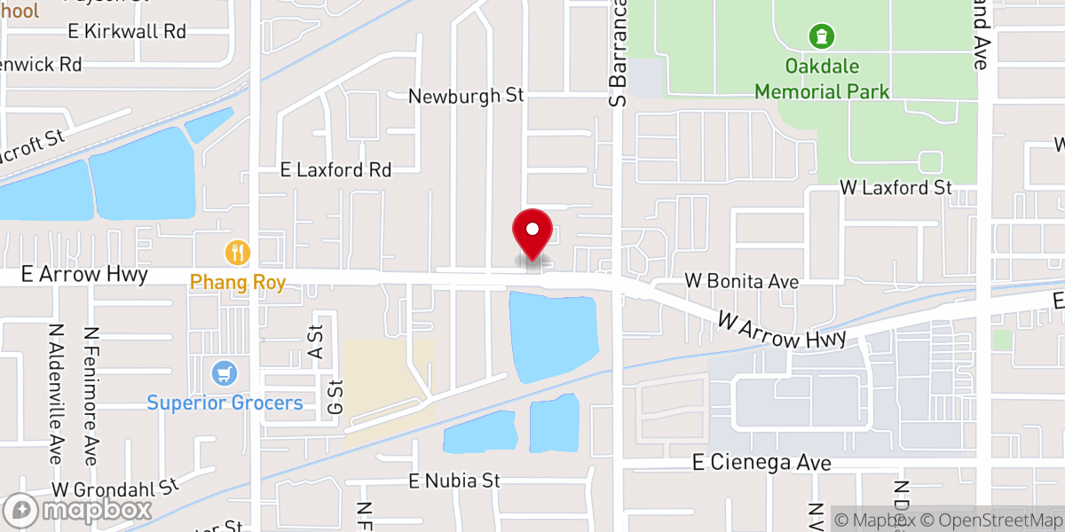 Map showing location of Covina Church of Christ