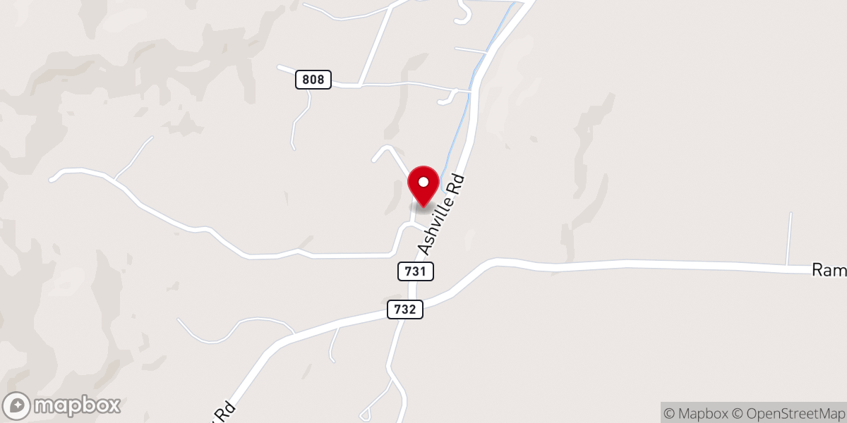 Map showing location of First Ashville Baptist Church