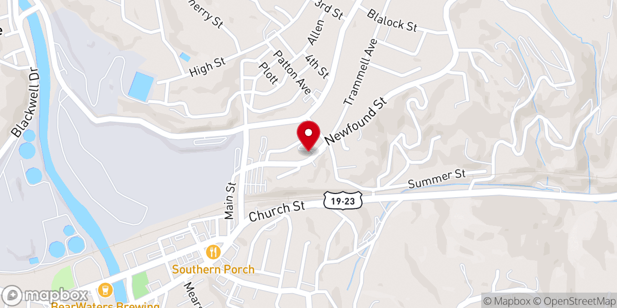 Map showing location of First United Methodist Church Canton