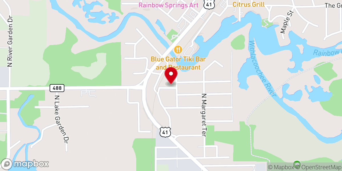 Map showing location of Mt Olive Missionary Baptist