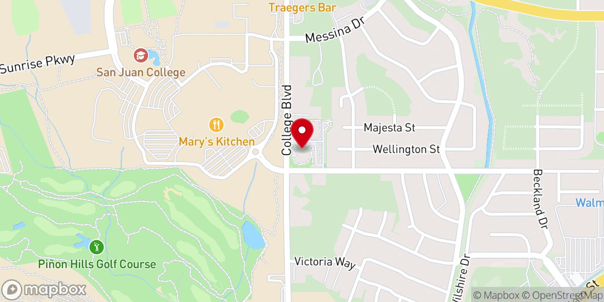 Map showing location of Farmington New Mexico Temple