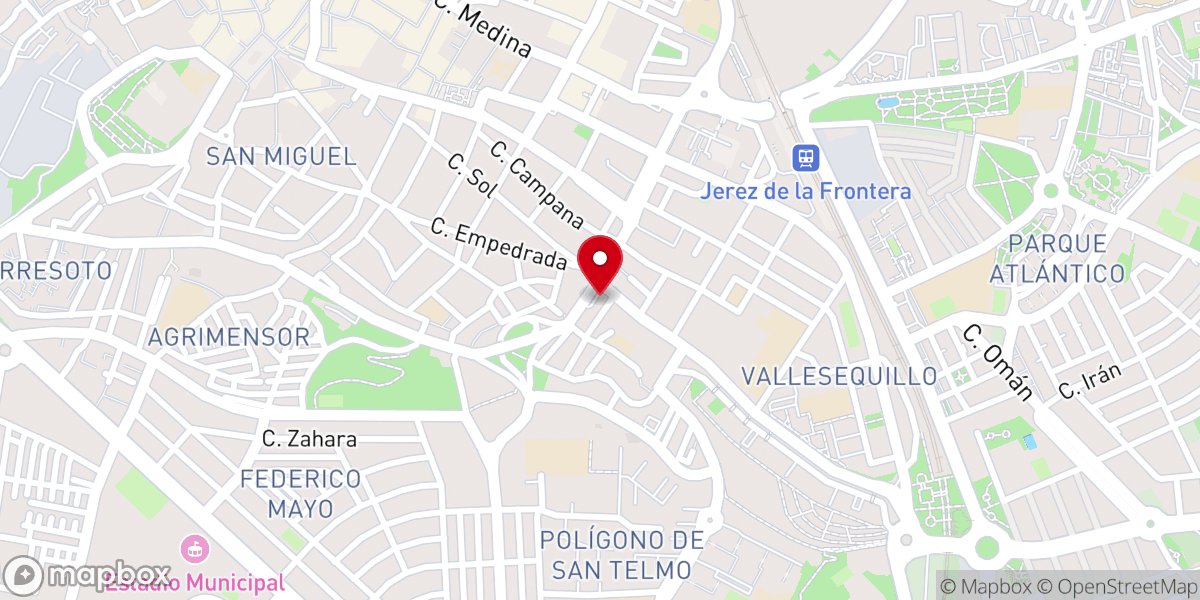 Map showing location of Parroquia de Madre de Dios
